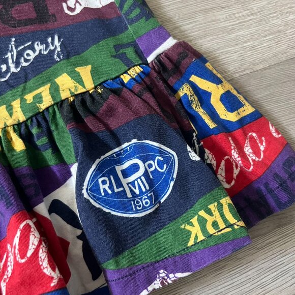 RALPH LAUREN POLO Girls Dress size 6 Varsity Pennant Spirit Flag Football Skull - Picture 3 of 12